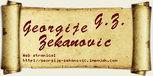 Georgije Zekanović vizit kartica